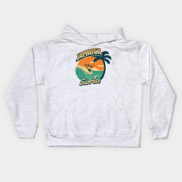 Jamaica Sunrise Kids Hoodie by rastaseed